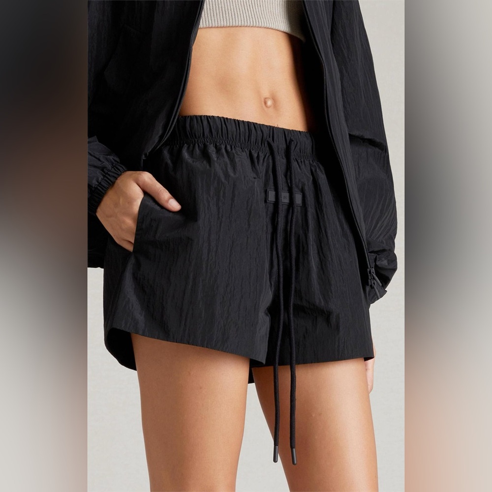 Fear of God Essentials Black Elastic Waist Athletic Shorts